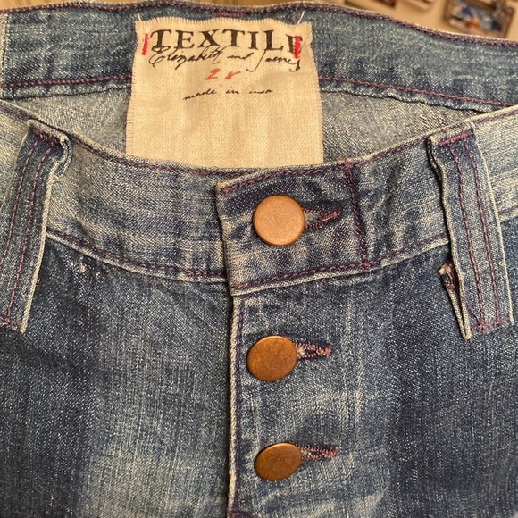 Textile Elizabeth James Stevie Flare Button Fly Lightweight 100% Cotton Jeans - Picture 3 of 6